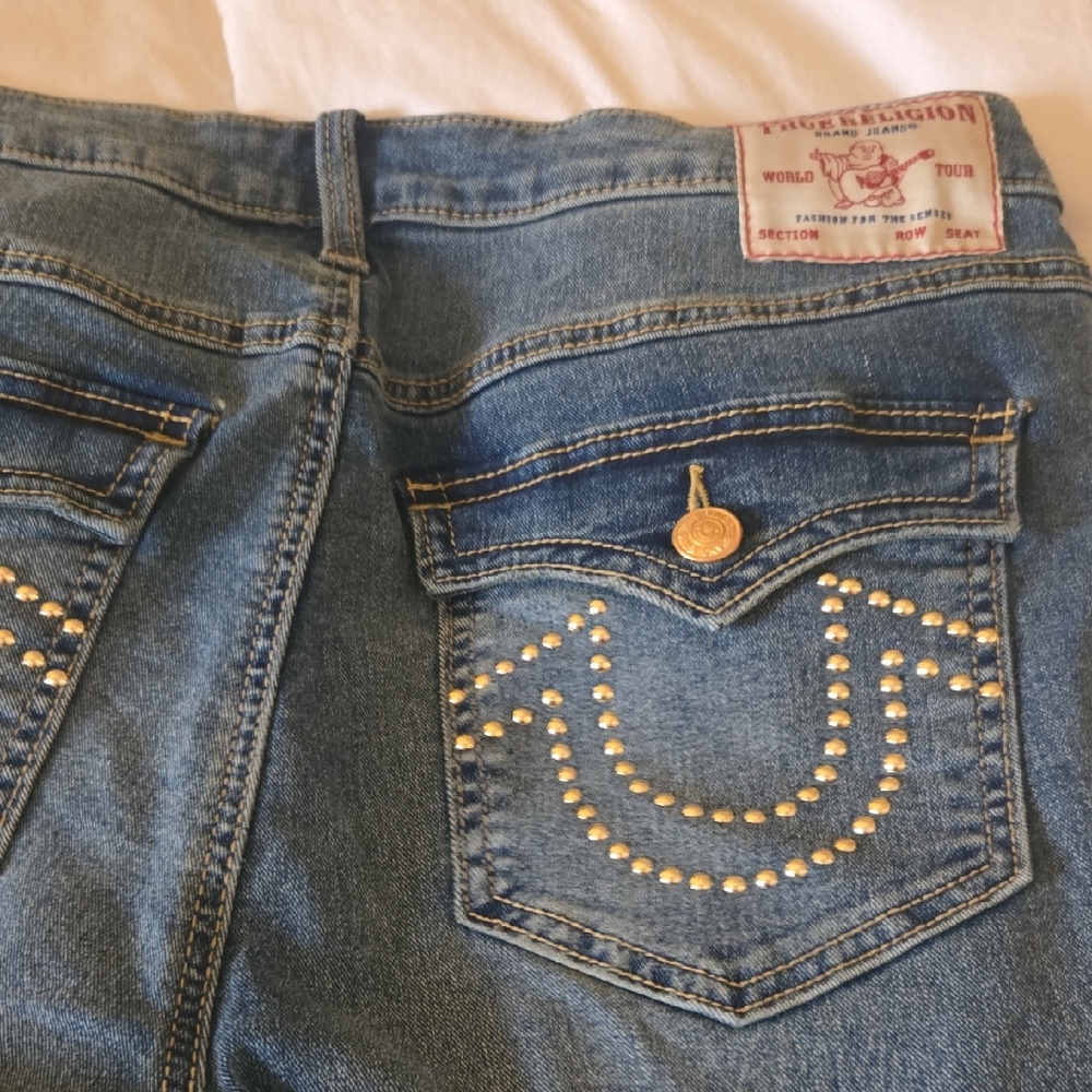 True Religion Women's Denim Jeans with Gold Accents
